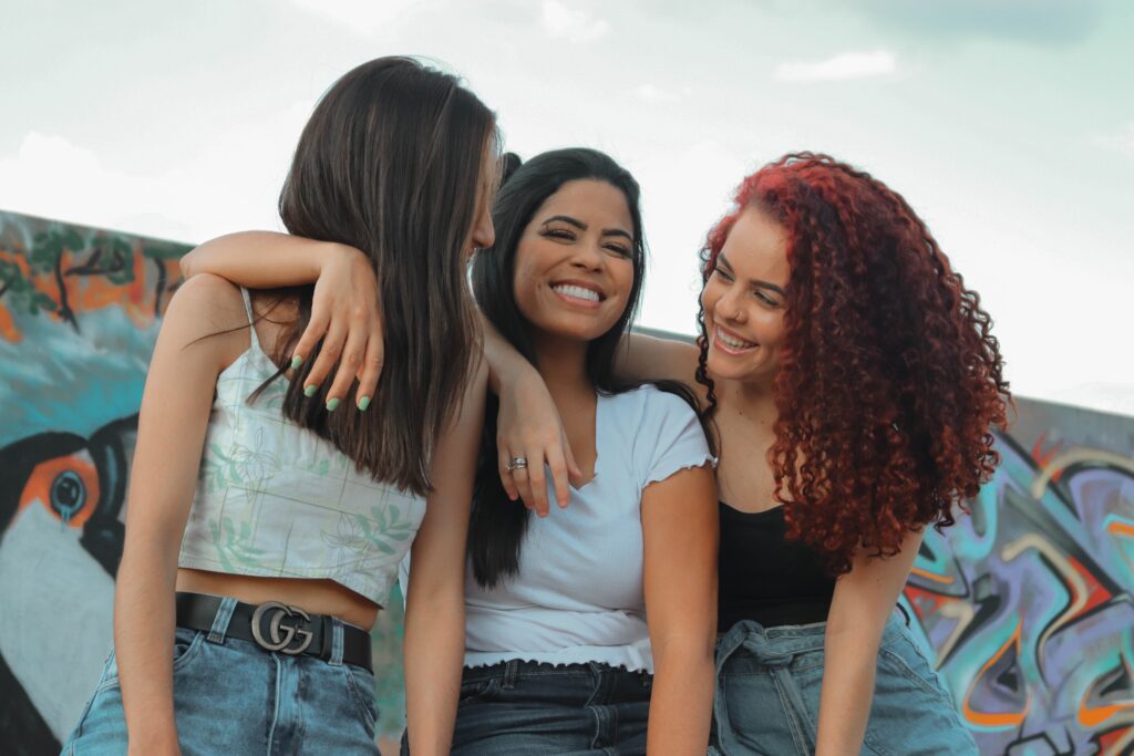 Three ladies having fun