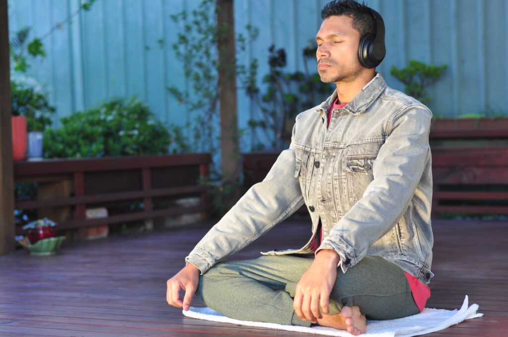 Meditating indoors