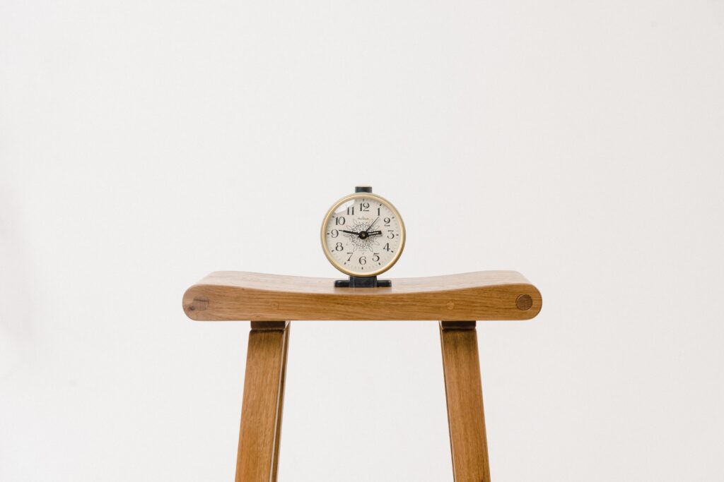 Clock on a table