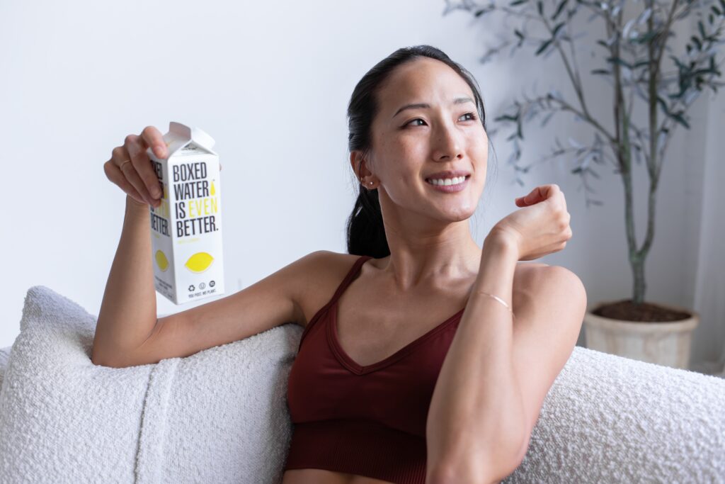 Lady relaxing with a drink