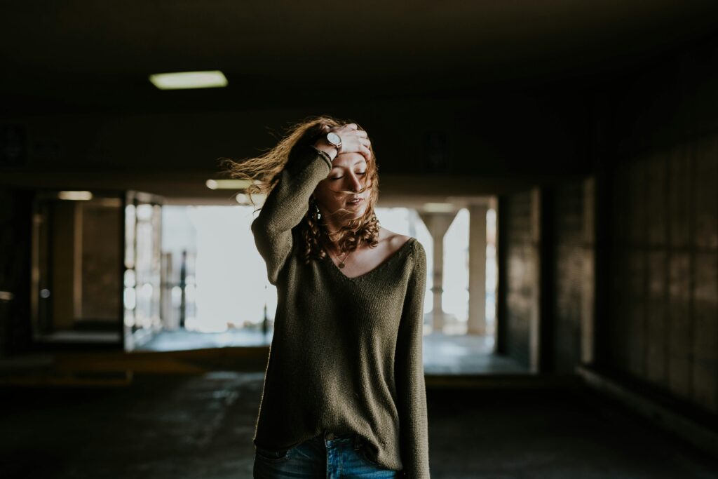 Girl at the basement