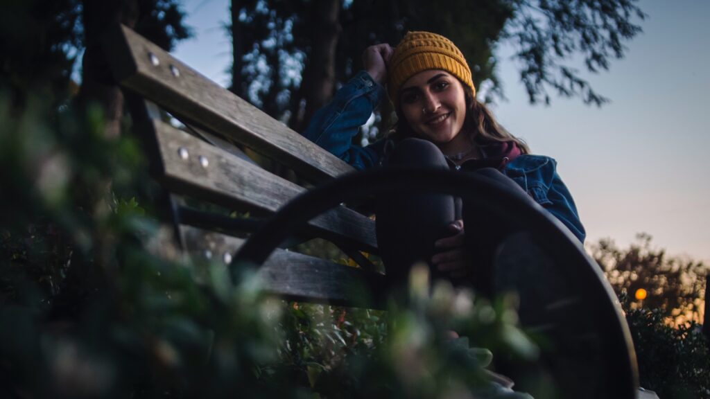 Woman on a bench