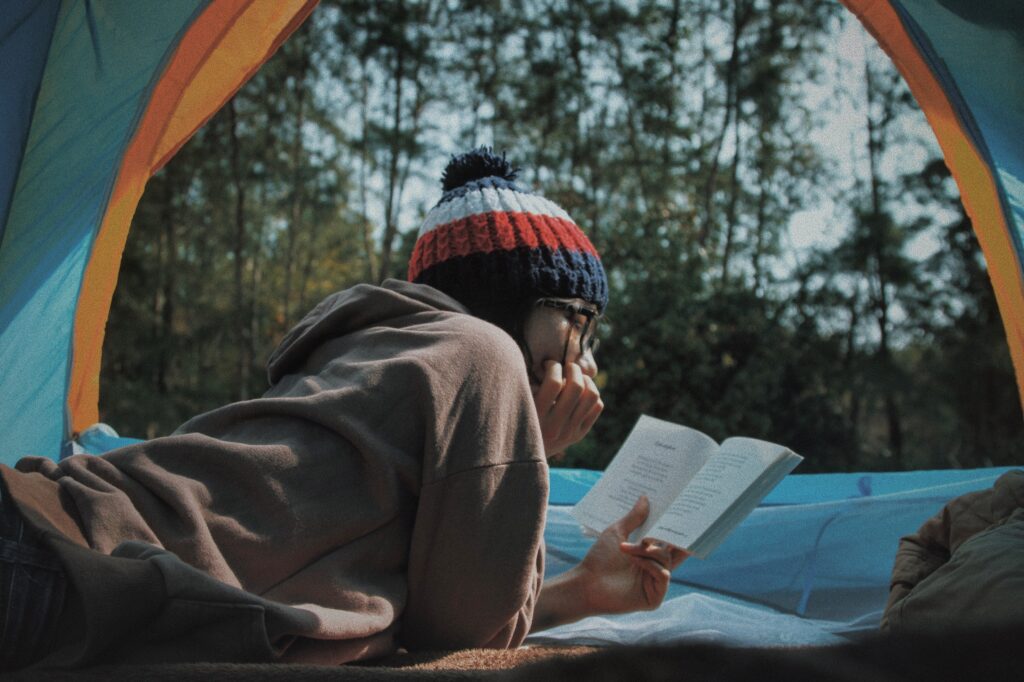 Reading by the window