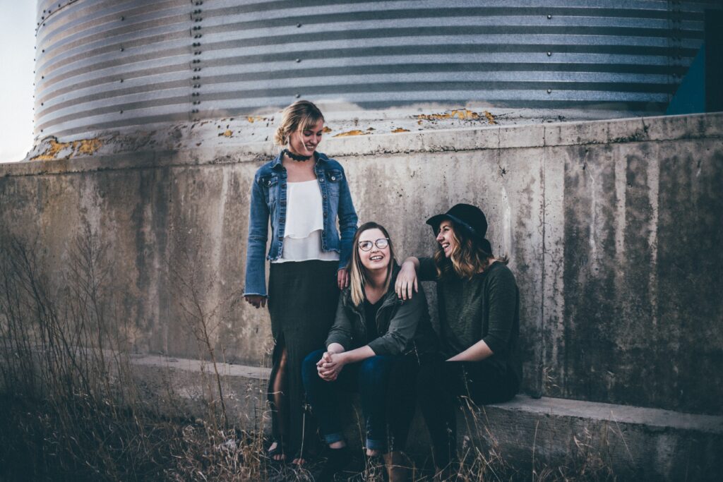 Three ladies laughing